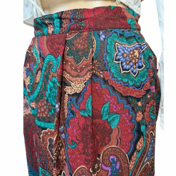 Vintage Diane von Furstenberg DVF Midi Skirt SZ 16 Paisley Fairy Dark Academia - Picture 8 of 14